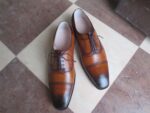 Two Tone Brown Men's Cap Toe Shoe - leathersguru