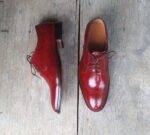 Handmade Burgundy Brogue Men's Leather Shoe - leathersguru