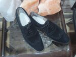 Handmade Men's Suede Black Wing Tip Brogue Shoes - leathersguru