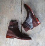 Handmade Men's Brown Jodhpurs Leather Suede Boot - leathersguru