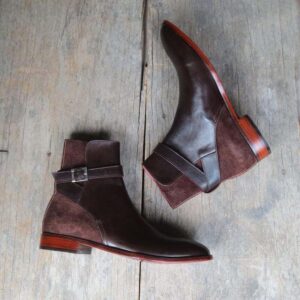 Handmade Men's Brown Jodhpurs Leather Suede Boot - leathersguru