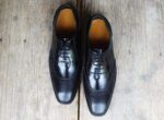 Handmade Men's Pebbled Leather Black Round Toe Shoes - leathersguru