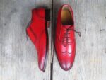 Handmade Burgundy Wing Tip Brogue Shoe - leathersguru