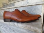 Bespoke Tan Leather Wing Tip Zip Up Shoes for Men's - leathersguru