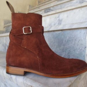 Men's Jodhpurs Suede Brown Boot - leathersguru