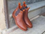 Handmade Men's Ankle High Brown Leather Chelsea Boot - leathersguru