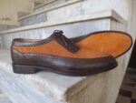 Handmade Men's Black Brown Leather Suede Round Toe Shoes - leathersguru