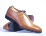 Bespoke Tan Leather Lace Up Shoe For Men's - leathersguru