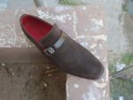 Handmade Men's Suede Dark Brown Monk Strap Shoes - leathersguru
