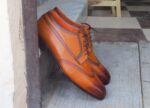 Men's Leather Wing Tip Brogue Brown Lace Up Shoes - leathersguru