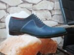 Suede Leather Derby Formal Shoes, Men's Blue Lace Up Shoes - leathersguru