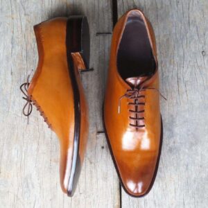 Handmade Men's Leather Brown Lace Up Shoe - leathersguru