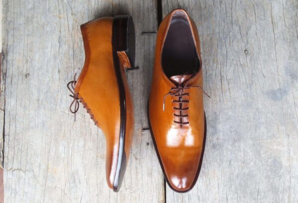 Handmade Men's Leather Brown Lace Up Shoe - leathersguru