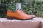 Handmade Men's Leather Brown Lace Up Shoe - leathersguru