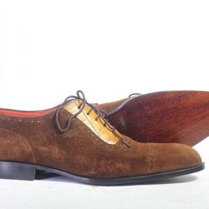 Bespoke Chocolate Brown Tan Leather Suede Shoe for Men - leathersguru