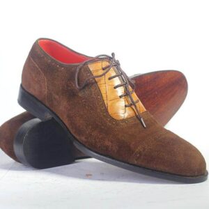 Bespoke Chocolate Brown Tan Leather Suede Shoe for Men - leathersguru