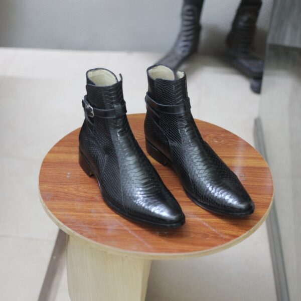 Soft leather lining of the boots highlighting comfort features.