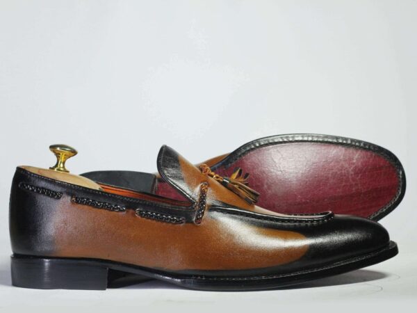 Men's Tone Brown Tussles Leather Loafers - leathersguru