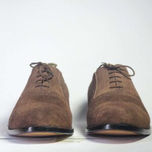 Men's Brown Cap Toe Lace Up Suede Shoe - leathersguru