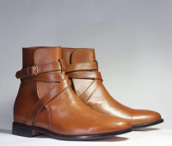 Handmade Ankle Brown Jodhpurs Leather Boot - leathersguru