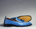 Men's Blue Tussles Leather Loafers shoe - leathersguru