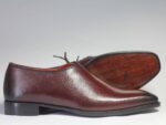 Bespoke Burgundy Leather Side Lace Up Shoe for Men - leathersguru