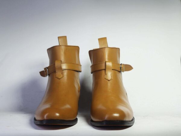 Handmade Ankle Beige Jodhpurs Leather Boot - leathersguru