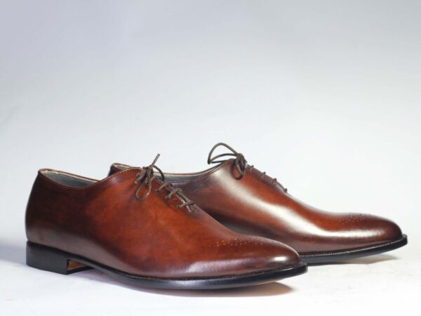 Bespoke Tan Leather Brogue Toe Lace Up Shoe for Men's - leathersguru