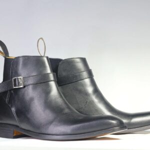 Handmade Ankle Black Jodhpurs Leather Boot - leathersguru