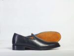 Handmade Black Leather Loafers For Men's - leathersguru