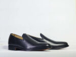 Handmade Black Leather Loafers For Men's - leathersguru