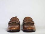 Men's Brown Fringe Monk Straps Leather Suede Shoe - leathersguru