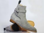 Handmade Jodhpurs Suede Leather Boots For Men's - leathersguru