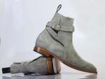 Handmade Jodhpurs Suede Leather Boots For Men's - leathersguru