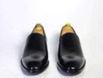 Handmade Black Leather Loafers For Men's - leathersguru