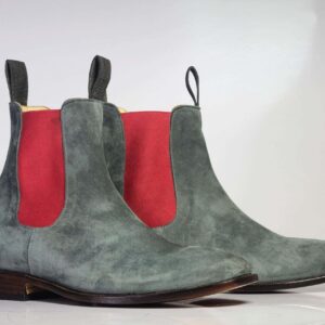 Men's Gray Chelsea Suede Boots - leathersguru