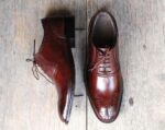 Handmade Brown Leather Brogue Lace Up Men's Shoe - leathersguru