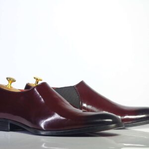 Bespoke Burgundy Leather Chelsea Shoe for Men - leathersguru