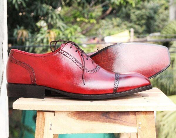 Handmade Burgundy Leather Shoe - leathersguru