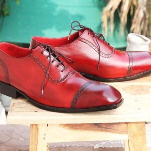 Handmade Burgundy Leather Shoe - leathersguru