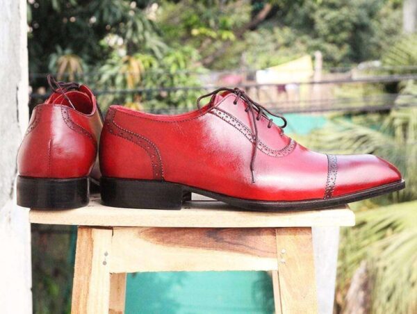 Handmade Burgundy Leather Shoe - leathersguru