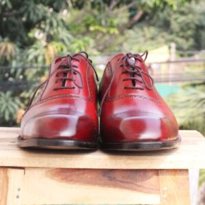 Handmade Burgundy Leather Shoe - leathersguru