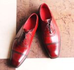 Handmade Burgundy Leather Shoe - leathersguru