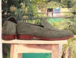 Handmade Green Suede Loafers Shoe - leathersguru