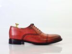 Men's Pink Cap Toe Lace Up Leather Shoe - leathersguru