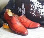 Men's Pink Cap Toe Lace Up Leather Shoe - leathersguru