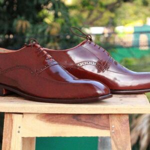 Men's Brown Lace Up Leather Stylish Shoes - leathersguru