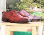 Maroon leather Shoes - leathersguru