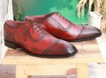 Maroon leather Shoes - leathersguru