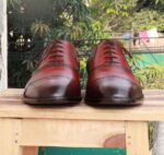 Maroon leather Shoes - leathersguru